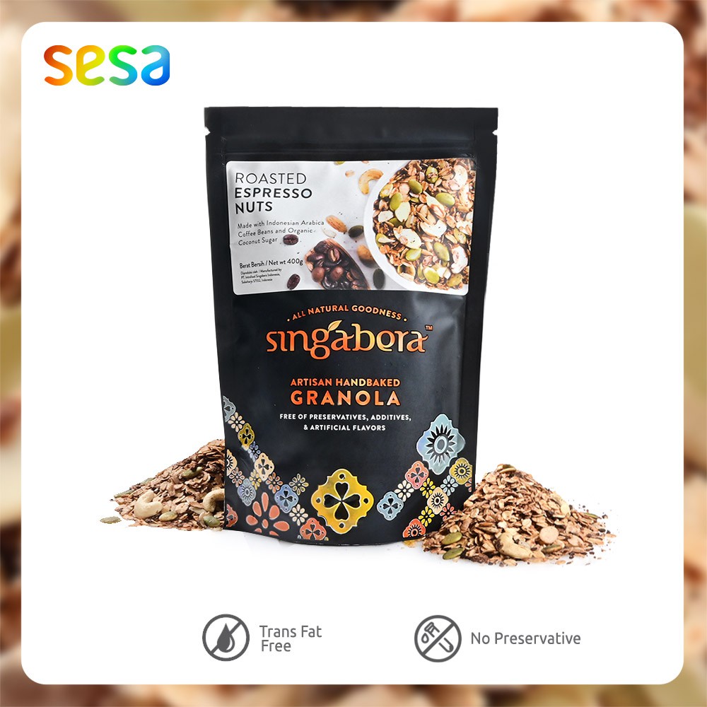 

Artisan Handbaked Granola Roasted Espresso Nuts Singabera 400 g