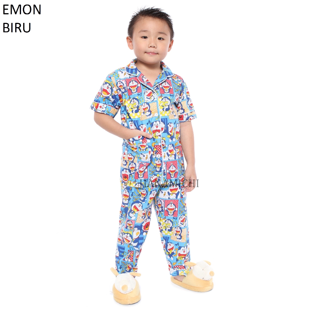 Hanamichi EMON.CP Baju Tidur Setelan Anak Lengan Pendek