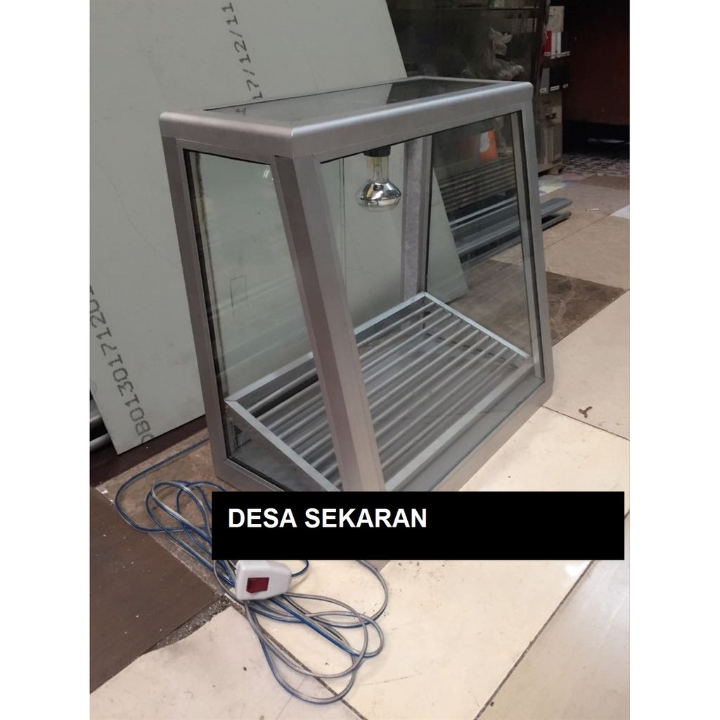 Paket Booth Etalase Ayam Goreng Geprek Fried Chicken Include Lampu Hangat 40W | Display Makanan