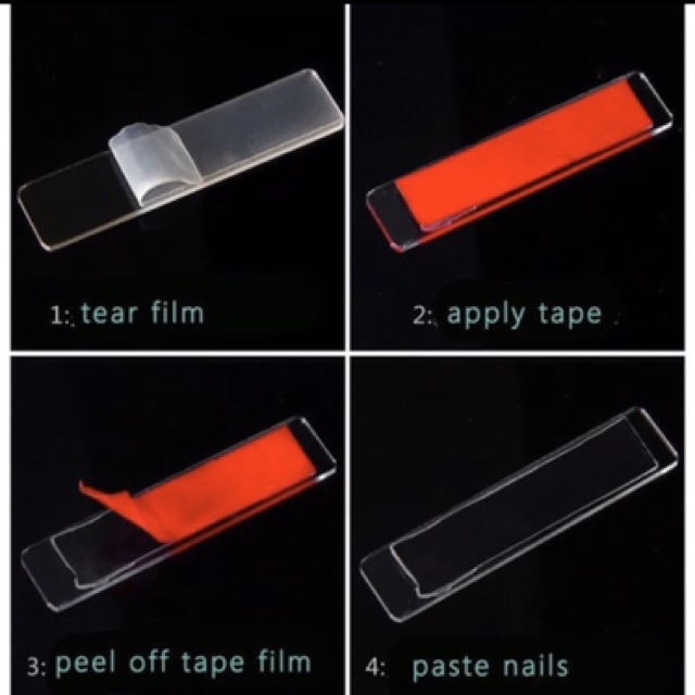 Double tape side fake nail display chart 0,3mm / lem double tip acrylic nail pajangan kuku nailart