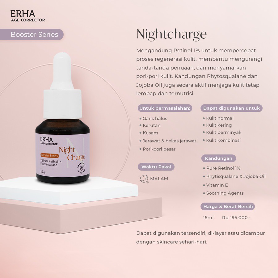 ERHA Serum Wajah Age Corrector Nightcharge Booster Serum - Malam Hari / BPOM