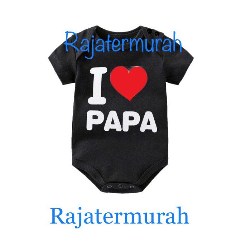 JUMPER Pendek Motif I LOVE MAMA/PAPA New