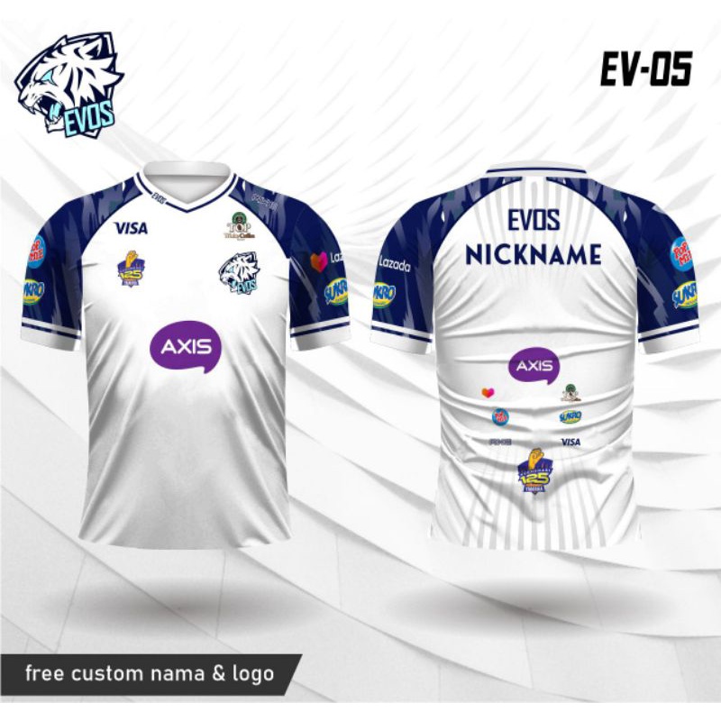 Baju EVOS E SPORT Game Online FF/PUBG/ML