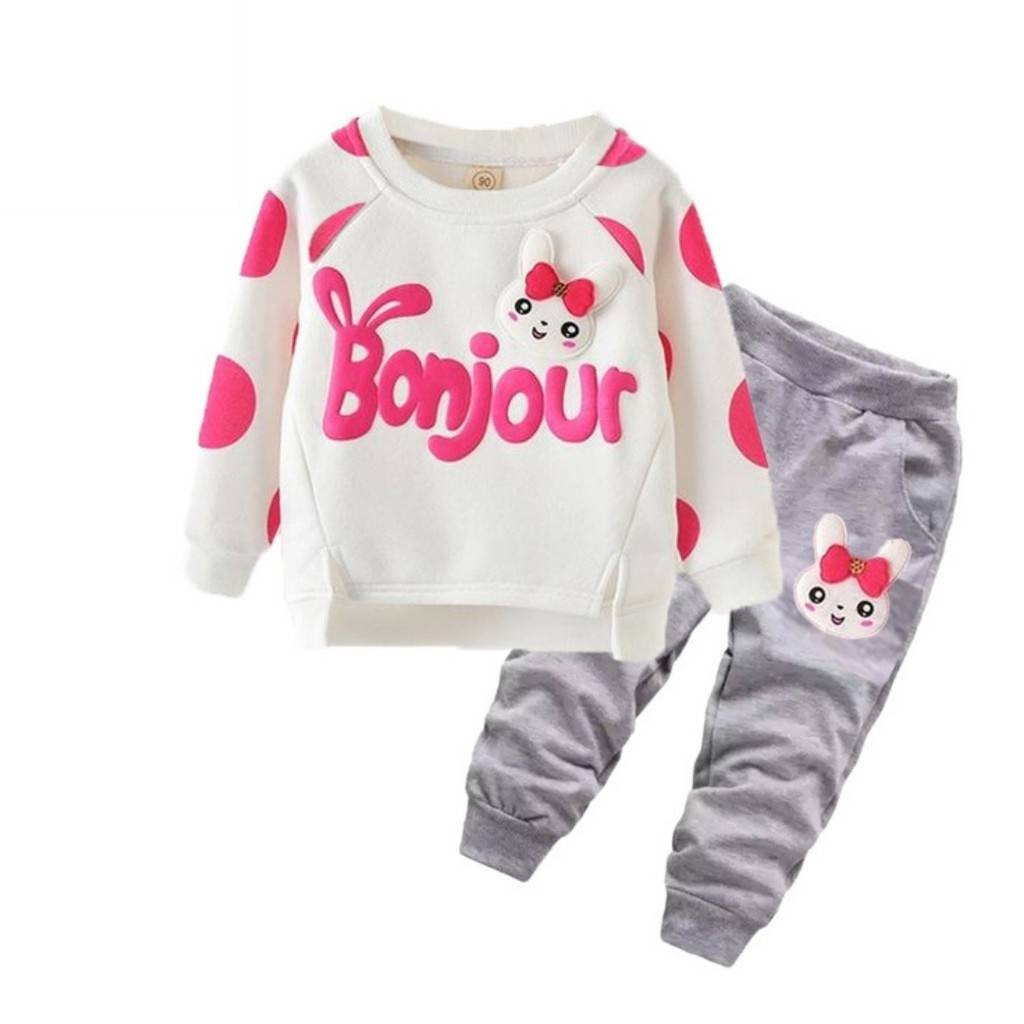 BO - SETELAN SWEATER BONJOUR / FASHION ANAK -ANAK PEREMPUAN /PAKAIAN ANAK / SETELAN ANAK