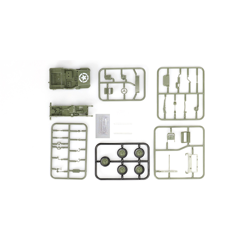 Miniatur Mobil Jeep WW2 US Willys Skala 1 / 48 Untuk Koleksi