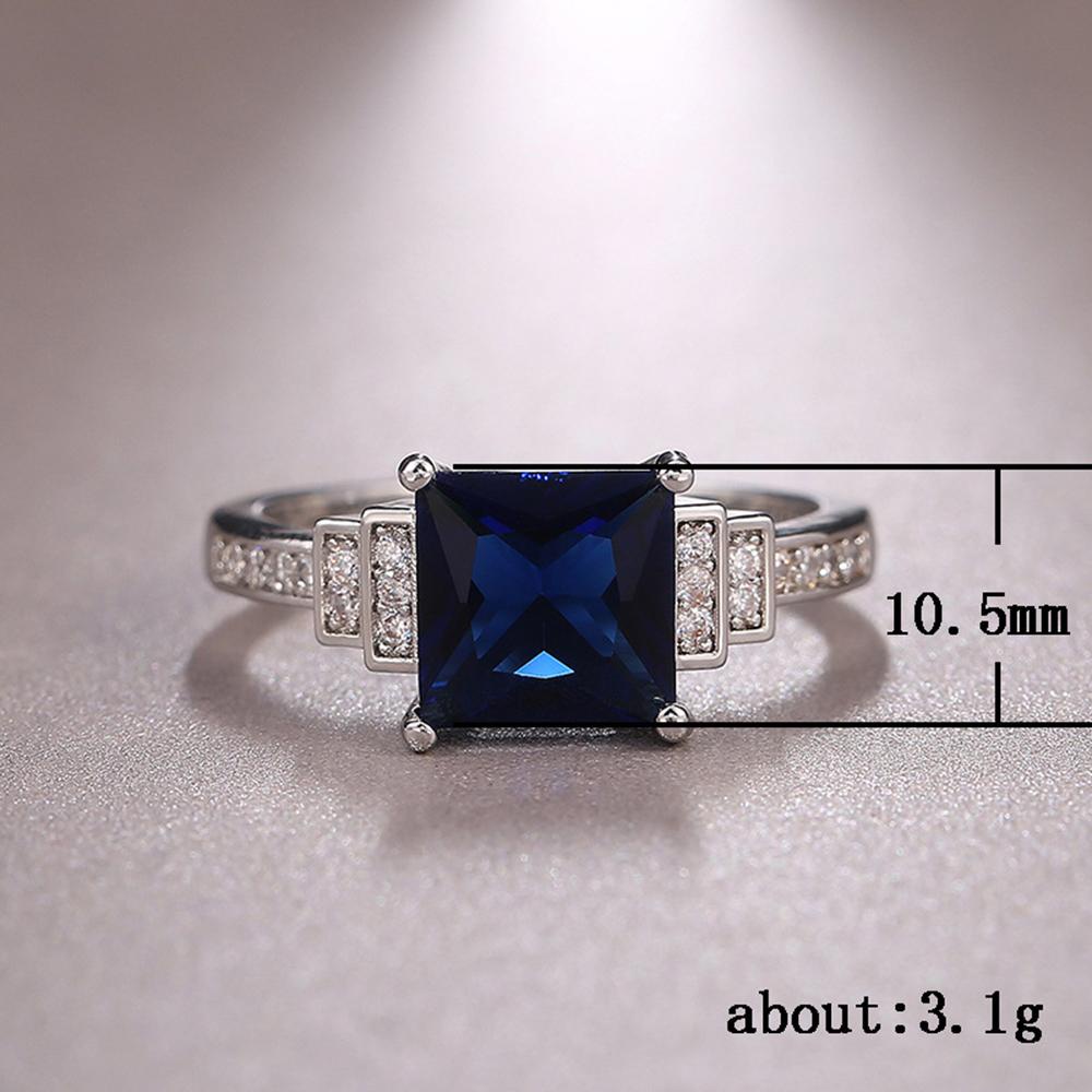 Cincin LILY Zircon Lapis Sederhana Patinum Fashion Ukuran 6-10 Perhiasan