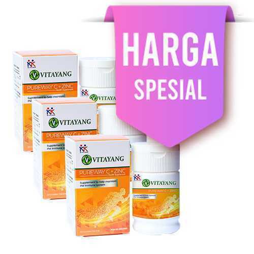 3 BOX KK VITAYANG PUREWAY C + ZINC KK INDONESIA HARGA SPESIAL 30 KAPLET GROSIR SURABAYA VITAMIN C