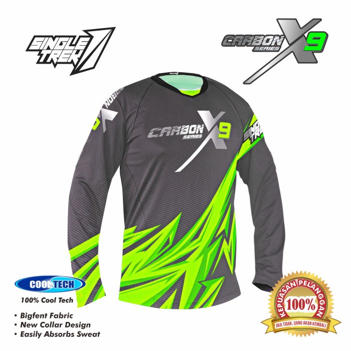 Jersey Sepeda Singletrek1 CarbonX9 Bahan Cooltech ORI JCS Stabilo long