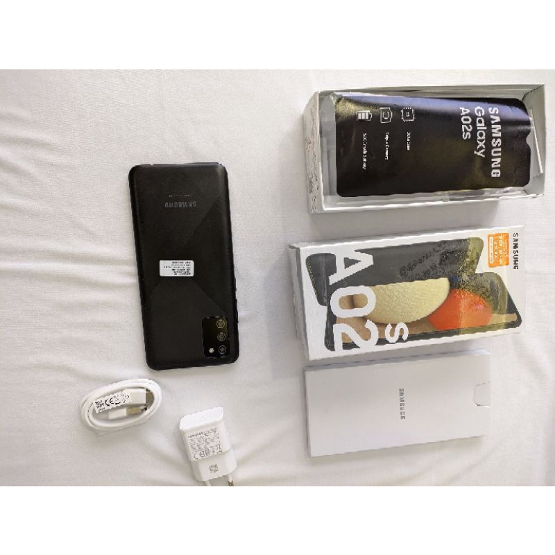 Samsung a02s ram 4/64 bekas , fullset mulus no minus