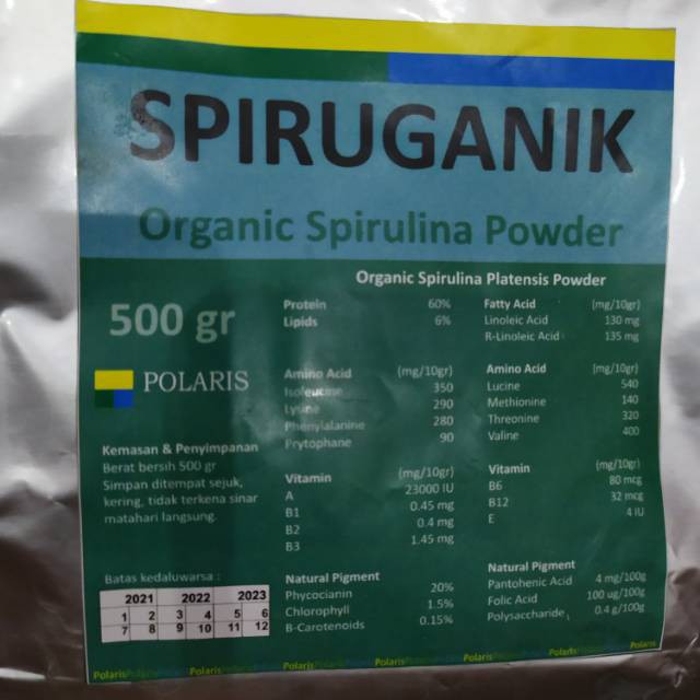 

SPIRUGANIK 500GR POLARIS SPIRULINA BUBUK