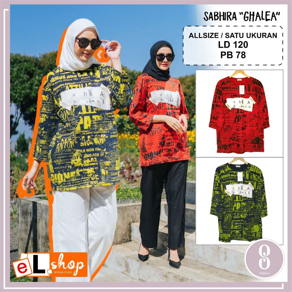 KAOS SABHIRA ORI TERBARU 2022 ATASAN SEMI TUNIK ORIGINAL 100% PAKAIAN WANITA OUTFIT CLOTHING BAJU BL