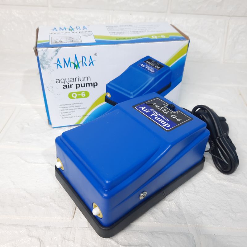 Aerator 2 Lubang AMARA Q6 &amp; Kandila ECO-480 100% Original air pump aquarium gelembung udara