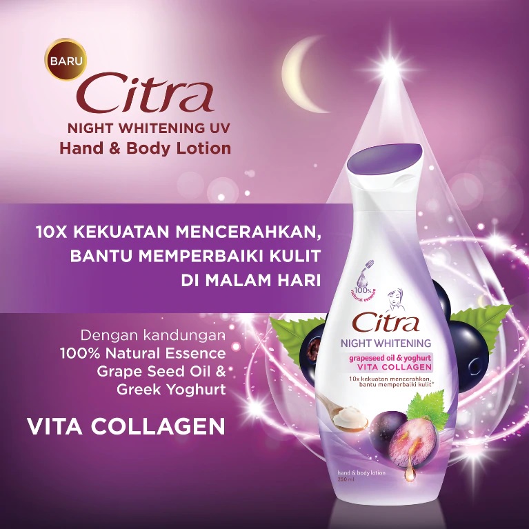 CITRA HAND &amp; BODY LOTION NIGHT COLLAGEN GLOW 230 ML