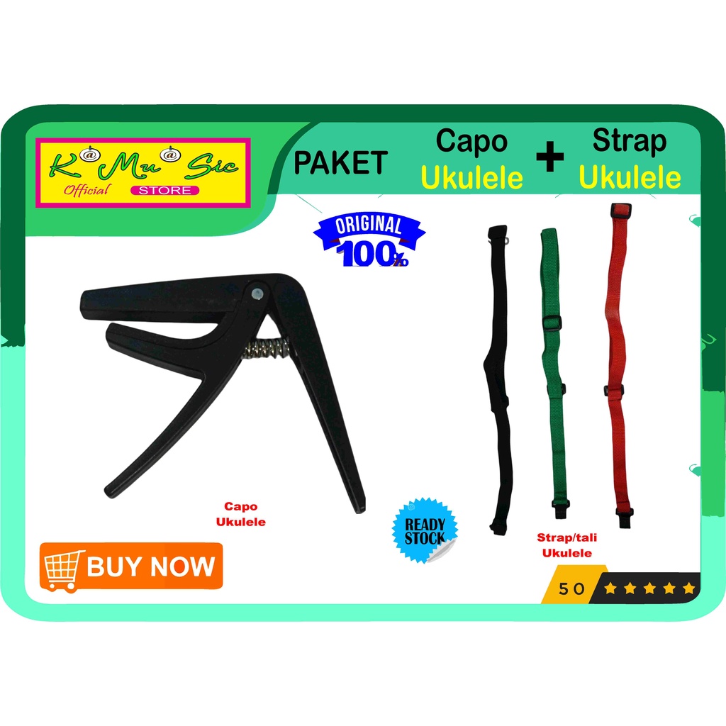 [ COD ] Paket Strap tali ukulele capo ukulele cak cuk kualitas luar negeri