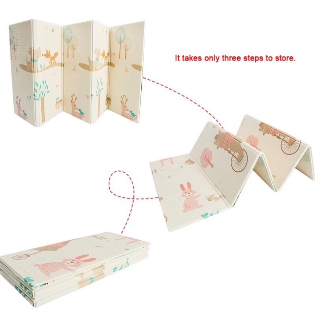 (DENGAN TAS) PREMIUM PLAYMAT ANAK BAYI XPE Uk 200 x 150 cmTEBAL 1 CM MOTIF BOLAK BALIK-5