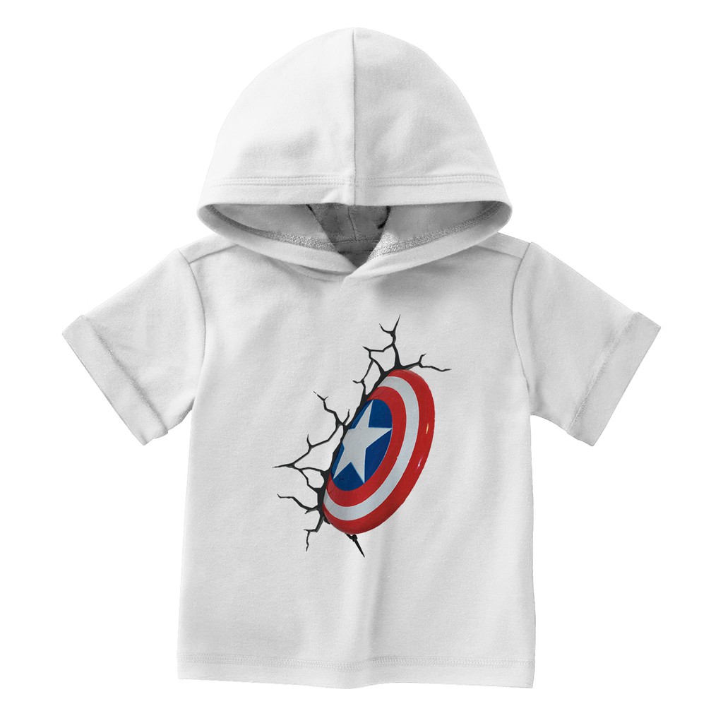 Kaos Anak Hoodie  Avenger Captain America  usia 2-8tahun