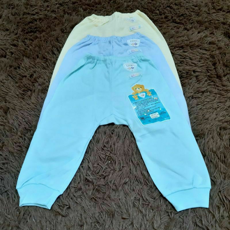 3 pcs celana Bayi Panjang Polos LIBBy   (3-6 month) Celana Bayi Bagus