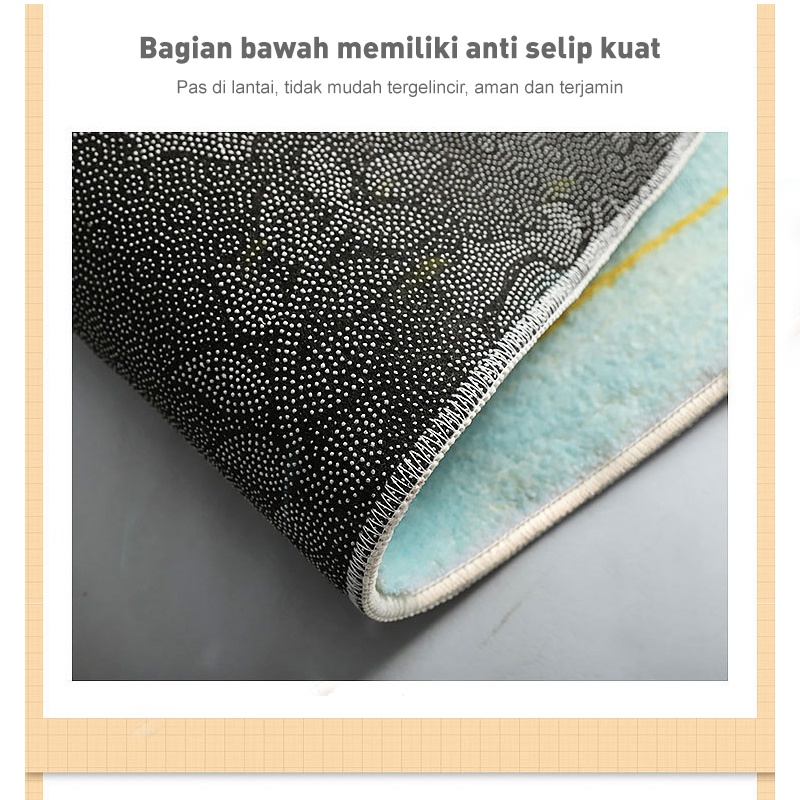 Karpet Keset Lantai Kasmir Gambar Lucu / Karpet Bulu Non Slip Anti Licin 40 x 60 cm