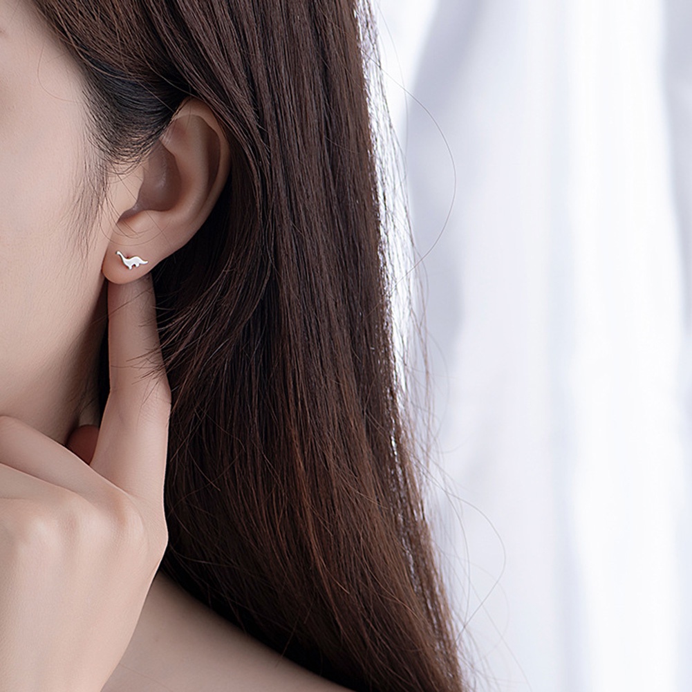 Hu Hu Hu Hu Hu Alat Bantu Pasang Kacamata♡ Anting Tusuk Wanita Bentuk Dinosaurus Mini Lucu Untuk Hadiah Natal