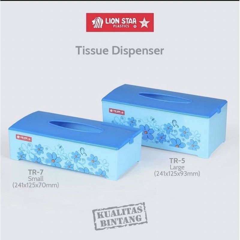 Lion star kotak tisu plastik dispenser printing tr-5 tr-7