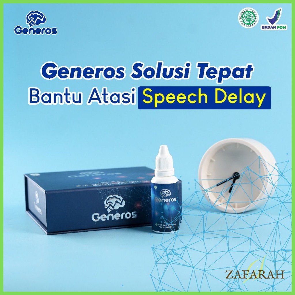 GENEROS Speech Delay Original / Generos Vitamin Otak Anak Cerdas - Vitamin Anak Terlambat Bicara ADHD - Isi 2 botol @30ml