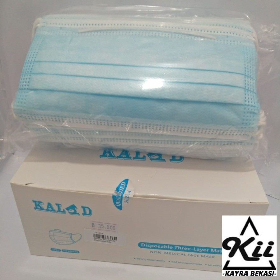 Masker Disposable 3Ply - Kalid Masker 3 Lapis Steril 50pcs