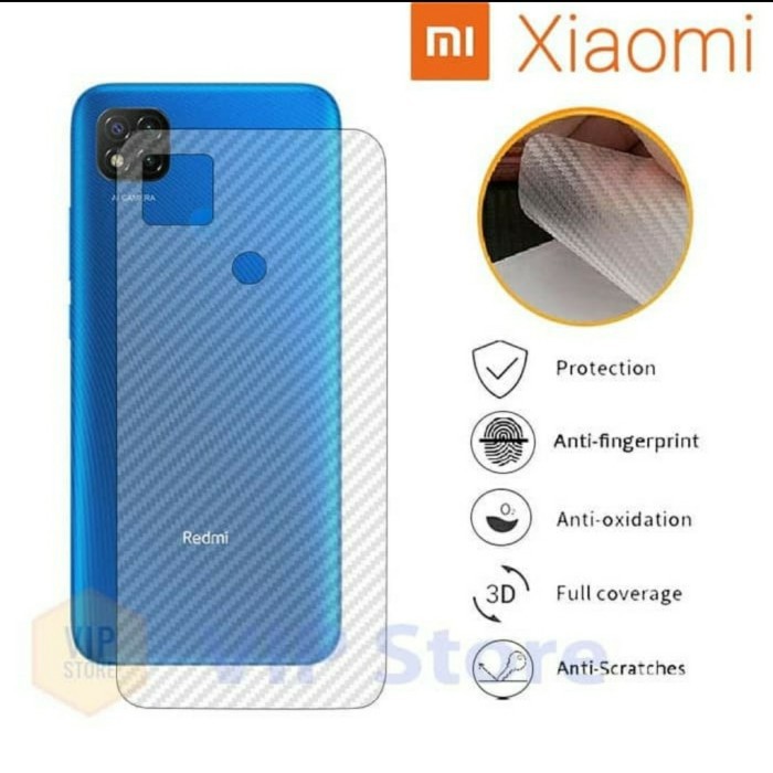 Back Skin Carbon Xiaomi Redmi 9C - Skin Carbon Xiaomi Redmi 9C - SC