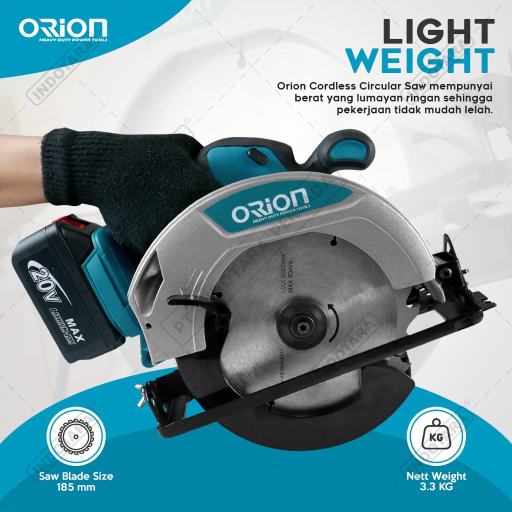 Cordless Circular Saw / Mesin Gergaji / Mesin Potong Orion CSM7600