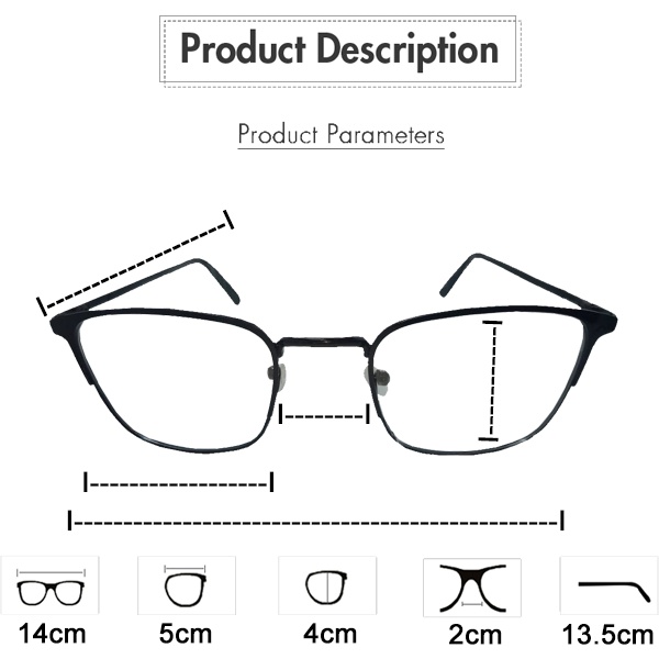 Kacamata Photochromic 2 in 1 Wanita Lensa Rangka Transparan Retro Vintage Metal Frame Eyeglasses