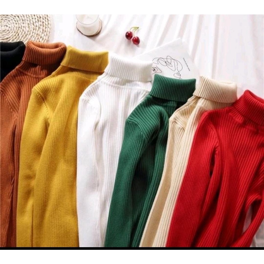 TURTLENECK KEISYA WANITA POLOS RAJUT PANJANG PREMIUM