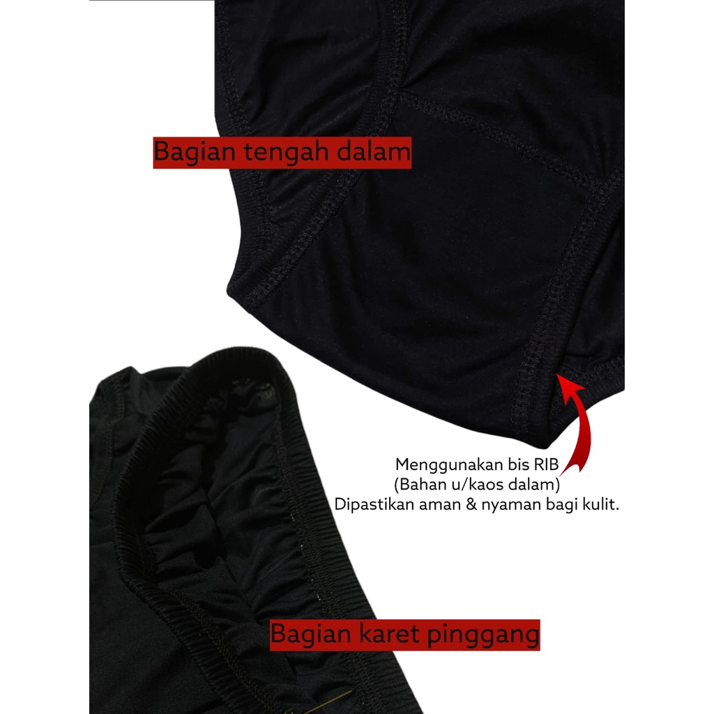 6 Pcs &amp; 12 Pcs Celana Dalam Wanita HITAM Polos Big Size Katun JUMBO SIZE CD Ibu HAMIL BUMIL Halus Lembut 5L 4L 3L XL L