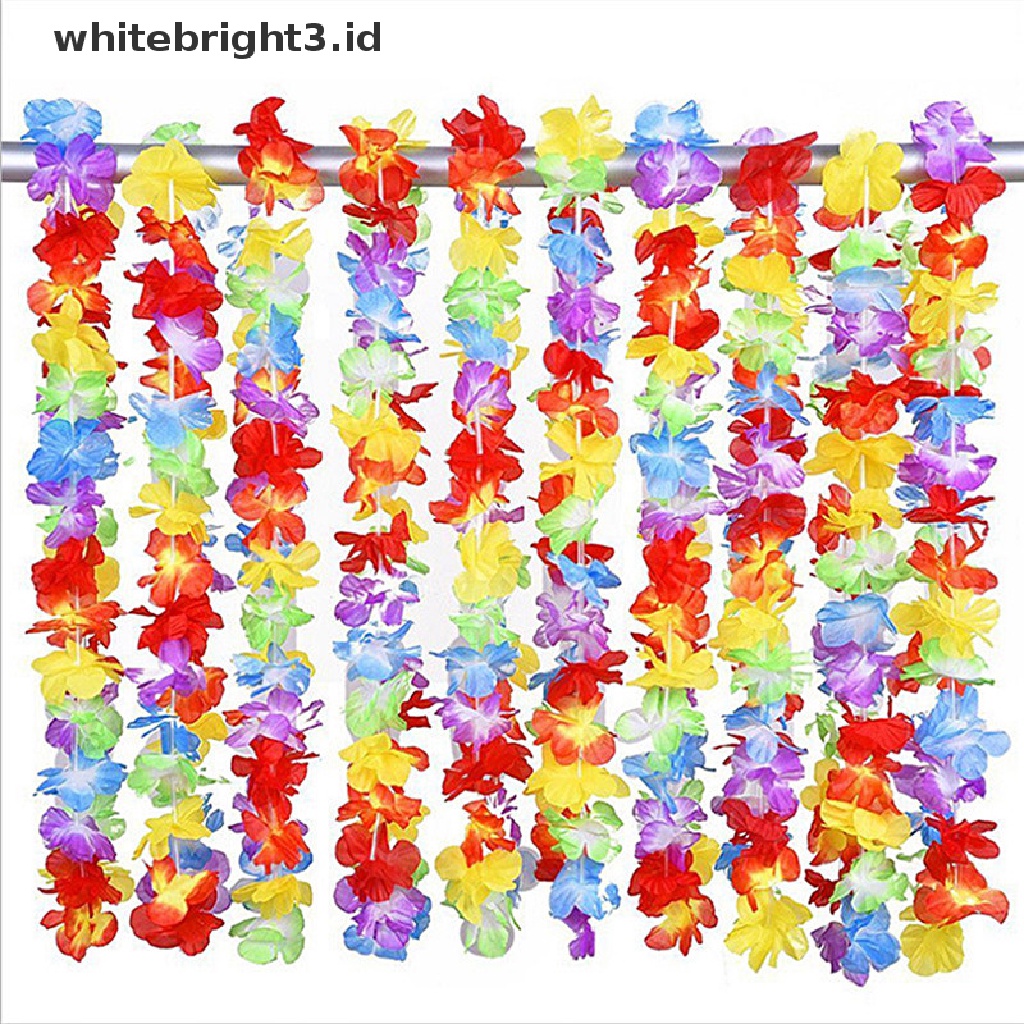 {whitebright3.id} 10pcs Hawaii Bunga leis Garland Kalung Gaun Mewah Pesta Hawai Pantai Seru