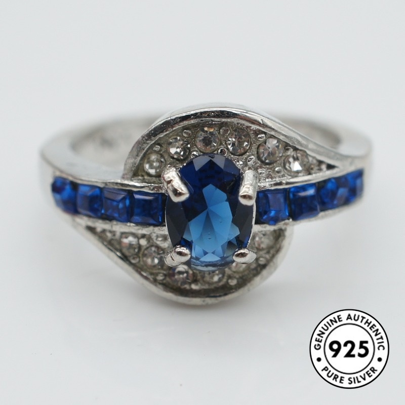 Cincin Sterling Silver 925 Dengan Kristal Warna-Warni Untuk Wanita