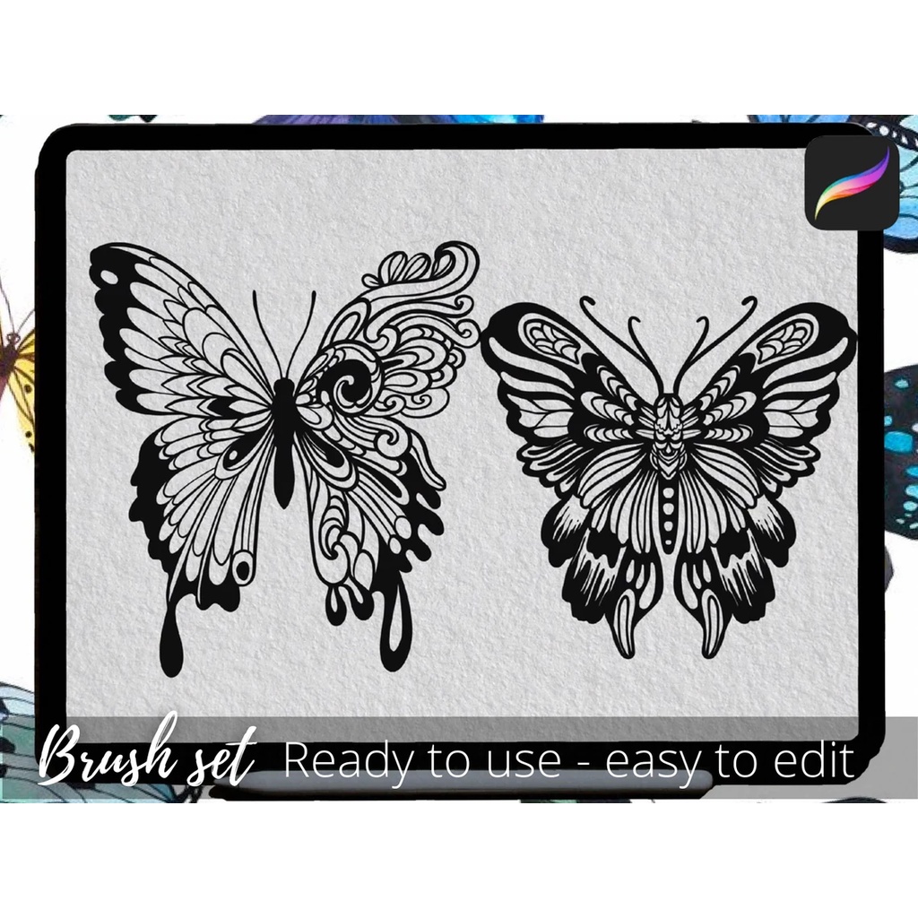 Procreate Brush - Butterfly Brush Stamp for Procreate