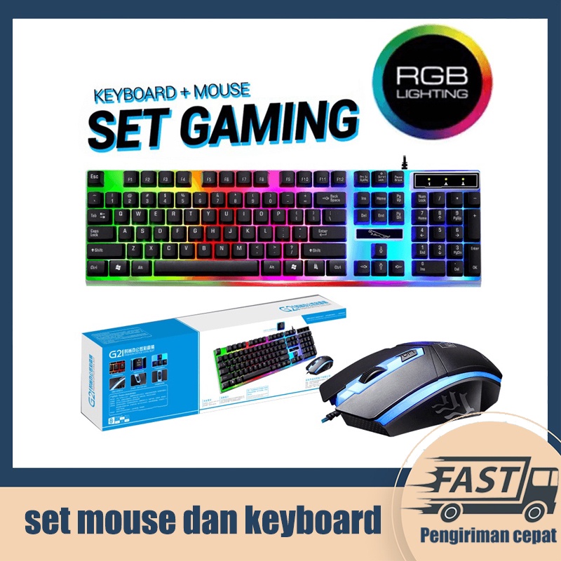 G12 Set Gaming Mouse dan Keyboard komputer Kabel USB Keyboard mechanical USB Cable RGB mainan komputer