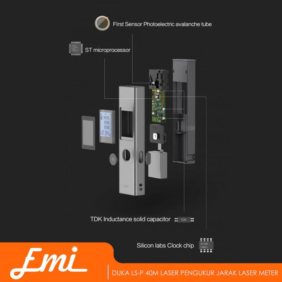 DUKA LS-P 40M Laser Pengukur Jarak Laser Meter By EMI