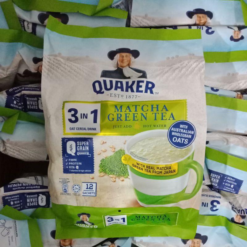 

Quaker 3 in 1 Matcha Green Tea 12 Sachet Impor Malaysia