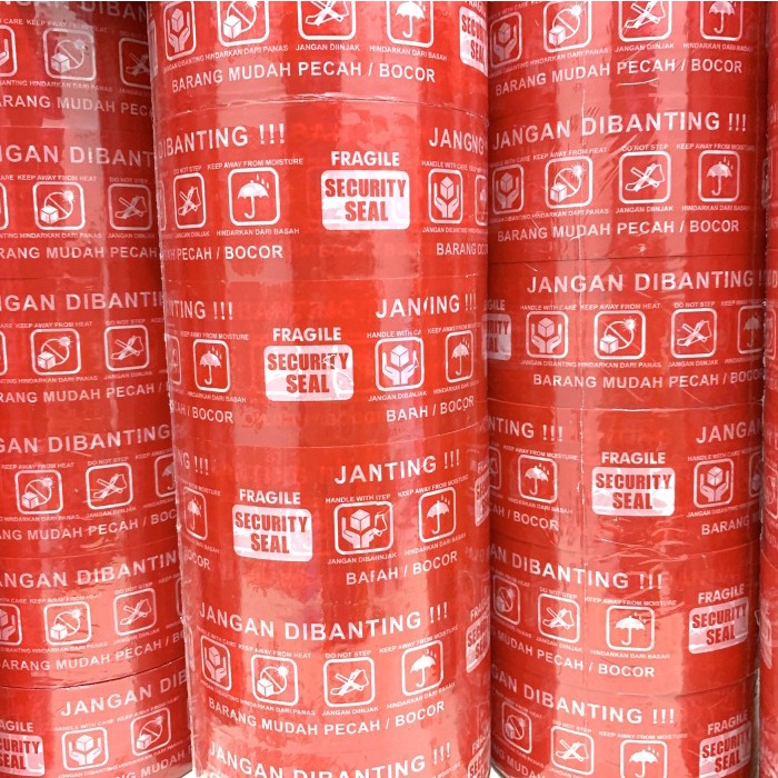 

Unik Lakban Fragile Merah 100 Meter Full X 48 Mm Best Seller Super Tebal Sale!!!
