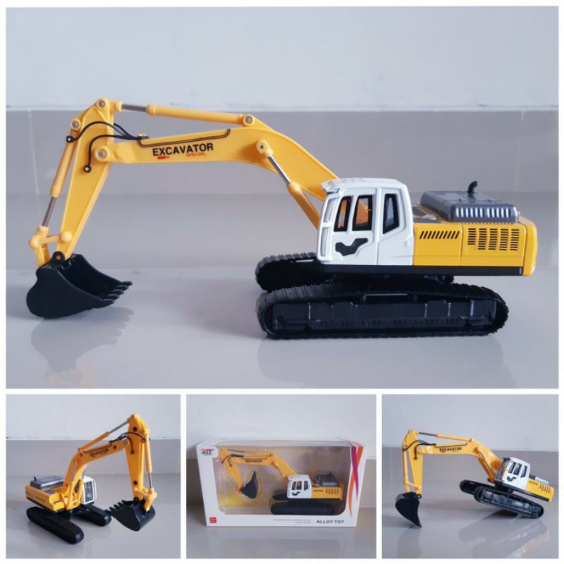 Diecast Truck Excavator Alloy Miniatur Truk Beko Kontruksi Alat Berat