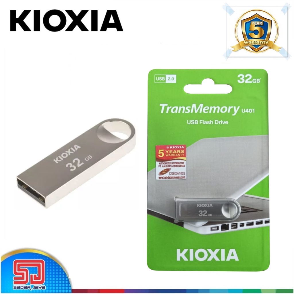 Kioxia U401 Metal Flashdisk 32gb USB 2.0 FlashDrive (Toshiba) Original Penyimpanan Data