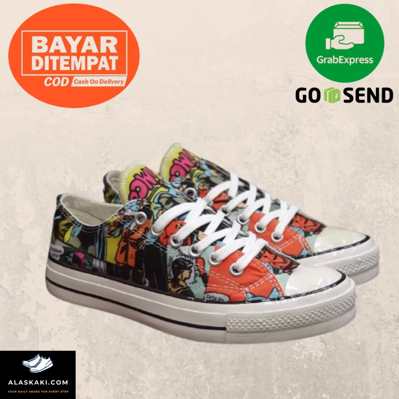 SEPATU SNEAKERS CONVERSE 70S BATMAN DC COMIC KARAKTER MODEL LOW/PENDEK COWOK PRIA LAKI LAKI MURAH