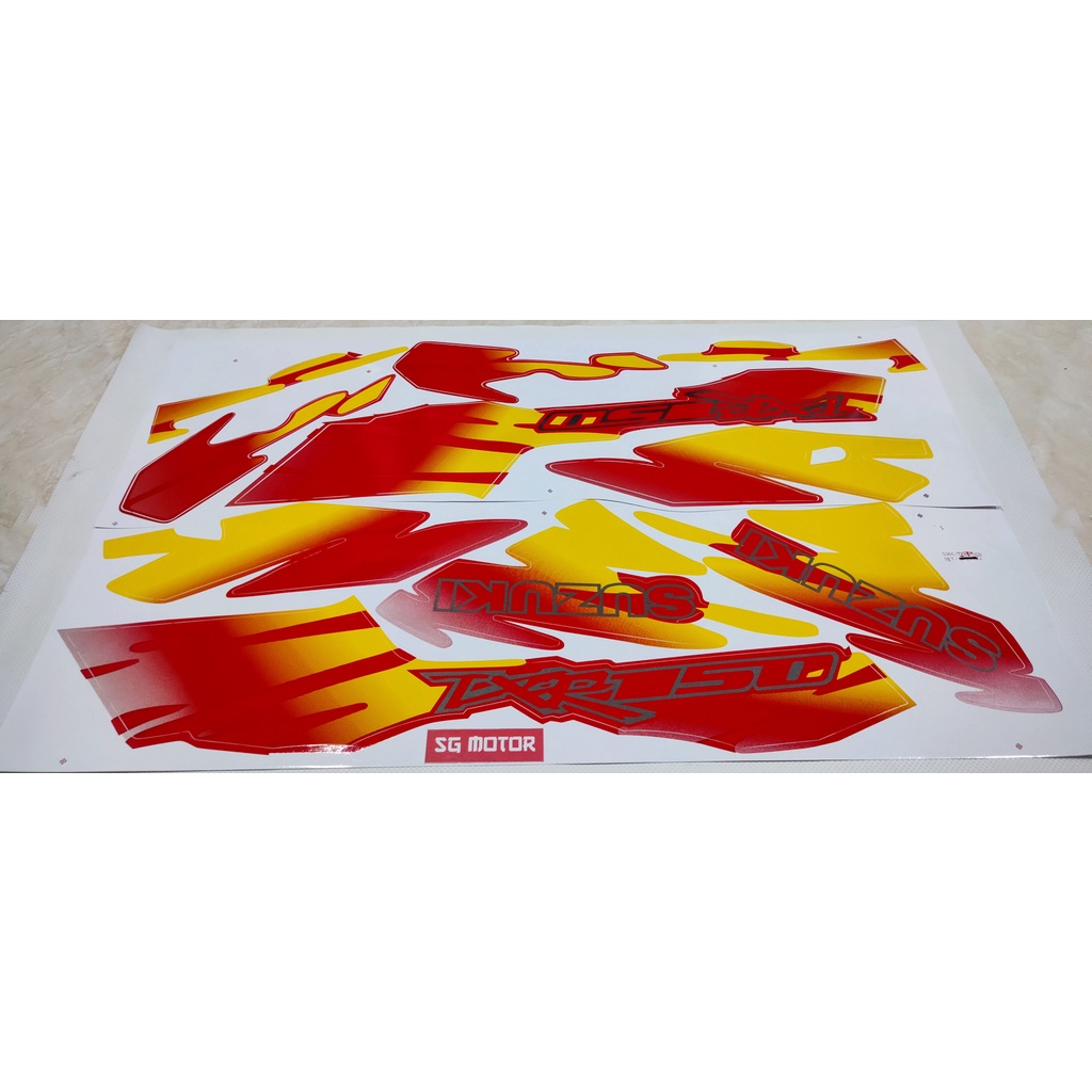 STIKER BODI TXR 150. STRIPING BODY SUZUKI RGR WARNA MERAH (KODE 4 SET RED)