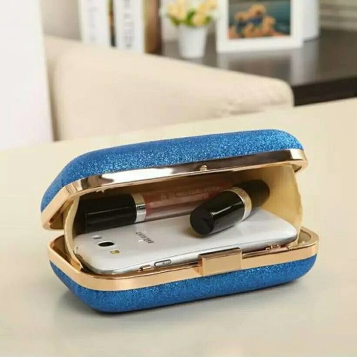 PROMO  Tas Pesta - Clutch - Glitter Golden / Emas / Kuning  Terlaris