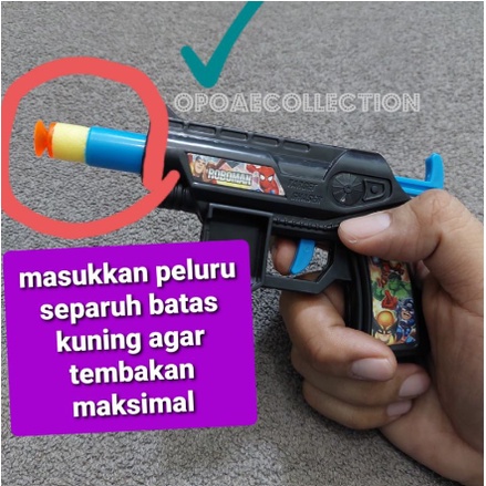 mainan tembak pistol peluru gabus kecil kemasan MIKA K