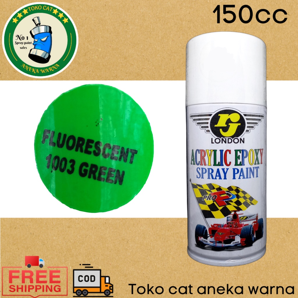 cat semprot 150cc rj london fluorescent stabilo green hijau spray paint pilok pilox