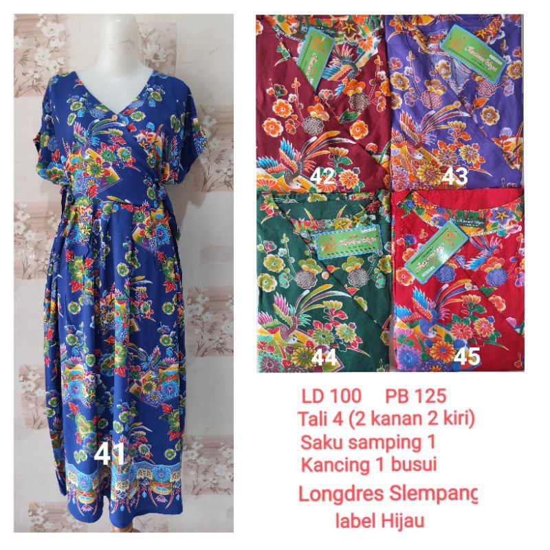 Longdres Slempang Kencana Ungu label Hijau LD 100 cm PB 126 cm