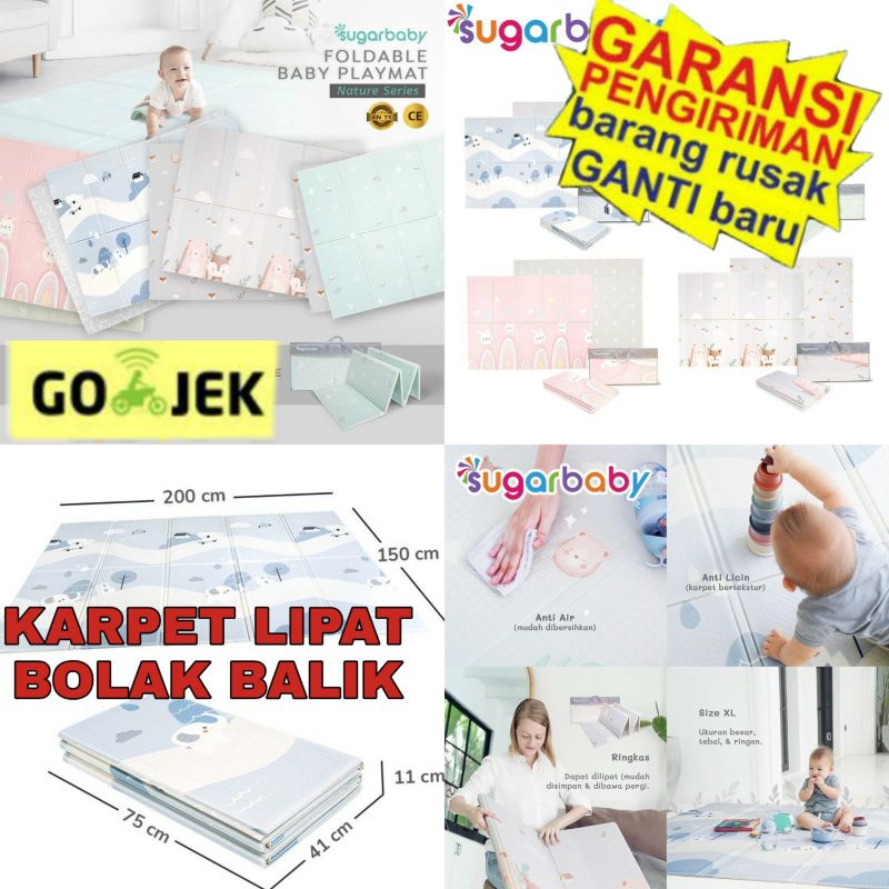 Sugarbaby Foldable Baby Playmat (Nature Series) / Playmat Lipat Anak / Karpet Lipat Bayi / Matras Bayi PLAYMAT KARPET LIPAT MATRAS BAYI PLAYMATE KARPET KARPET 200X150CM KARPET PLAYMAT SugarBaby Foldable PlaymaT Playmat Bayi Karpet Lipat Anak/Bayi Tikar