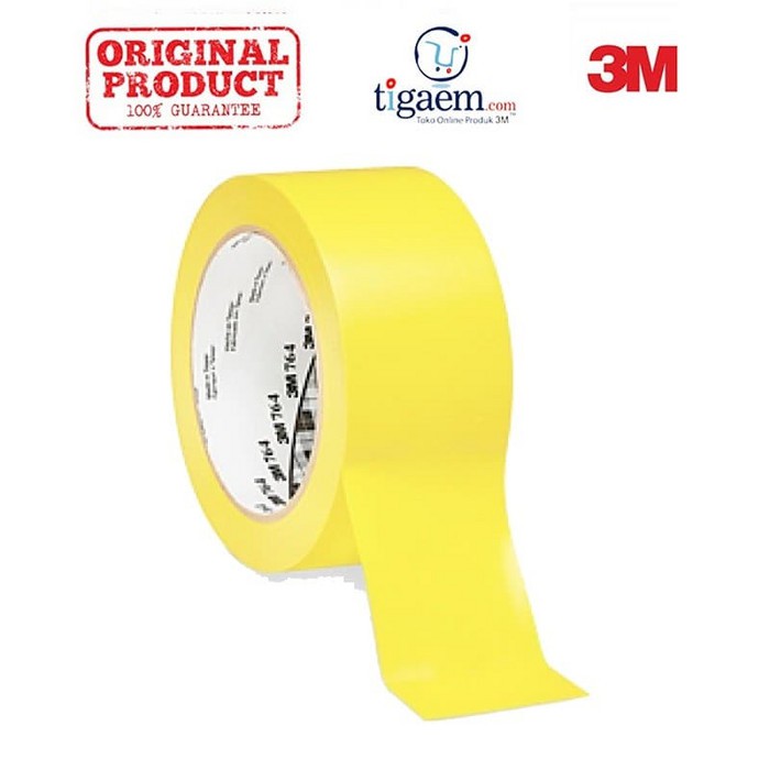 

3M Vinyl Tape 764 Yellow, 2 in x 36 yd, tebal: 0.125 mm - Marking Tape