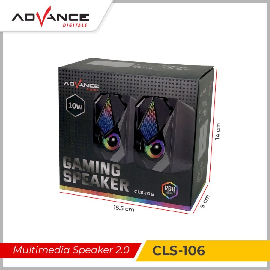 Advance Speaker Gaming RGB Led CLS-106 RGB Gaming Speaker Dual Speaker TOP