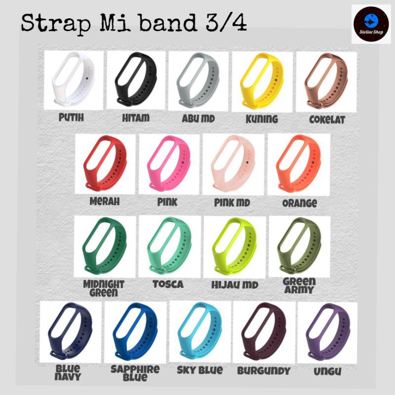 Strap Mi Band 4/3 Bahan TPU Elastis